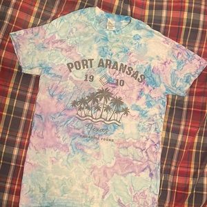 NWOT Port Aransas 1910 TX Tie-Dyed Souvenir SS Tee Multicolor Small - 17” ptp